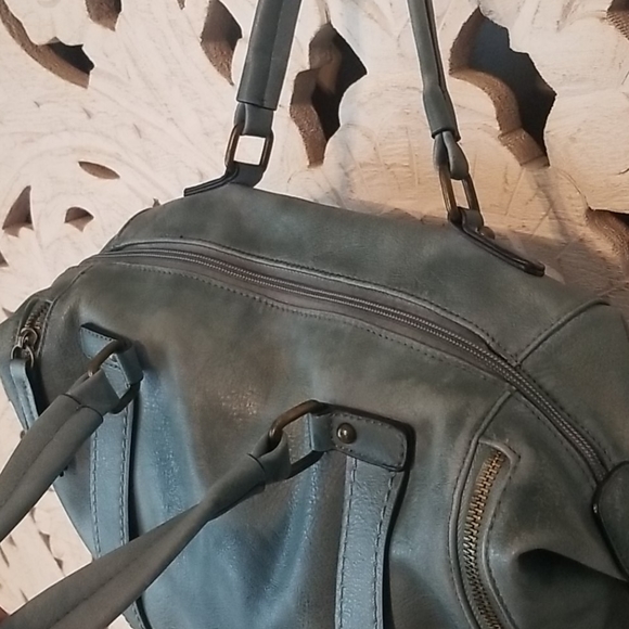 Vegan leather hobo medium Robin Blue Larger Satchel Vegan Leather Hobo bag - Picture 5 of 11